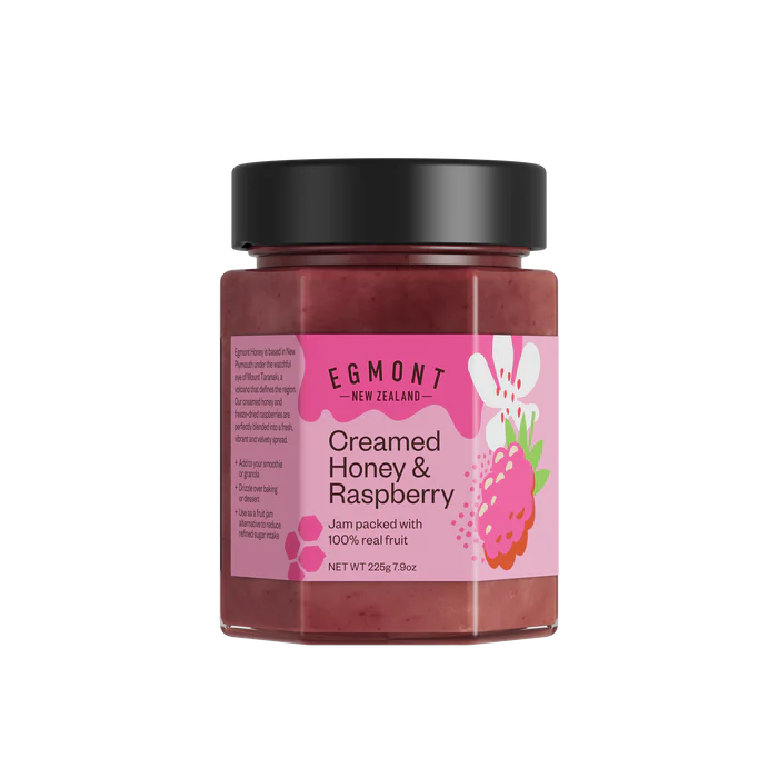 EGMONT CREAMED & RASPBERRY HONEY 225G